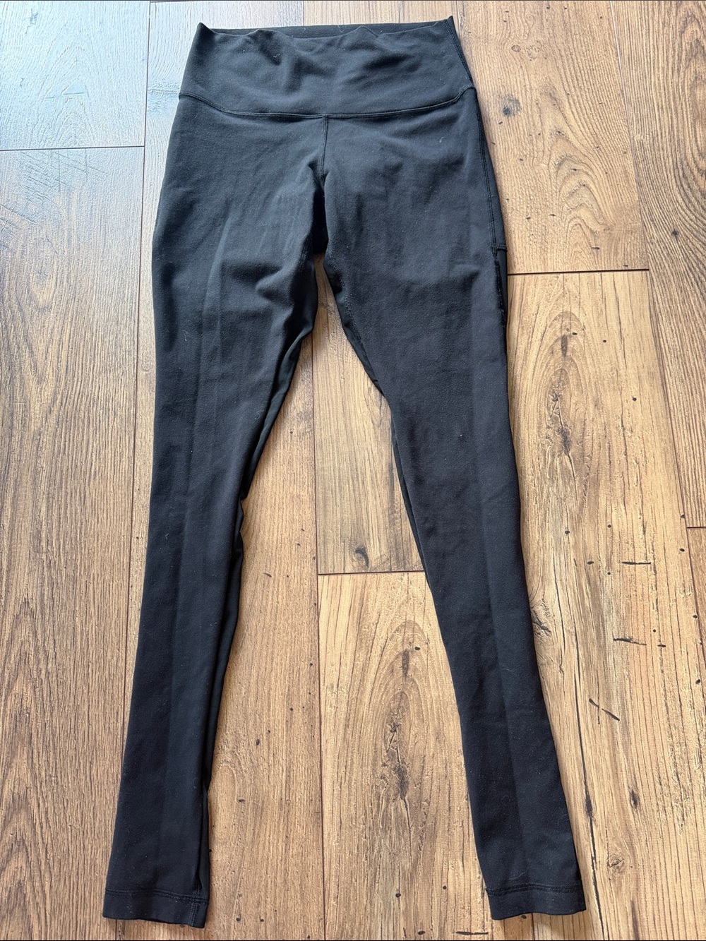Lululemon Tight Stuff Tight - Black Scalloped Mesh Compression Leggings - Size 6